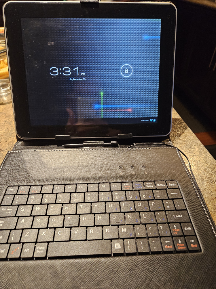 Older Android Tablet with Keyboard and Case