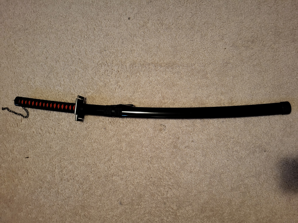 Bleach anime Ichigo Black Katana Cosplay Sword - photo 2