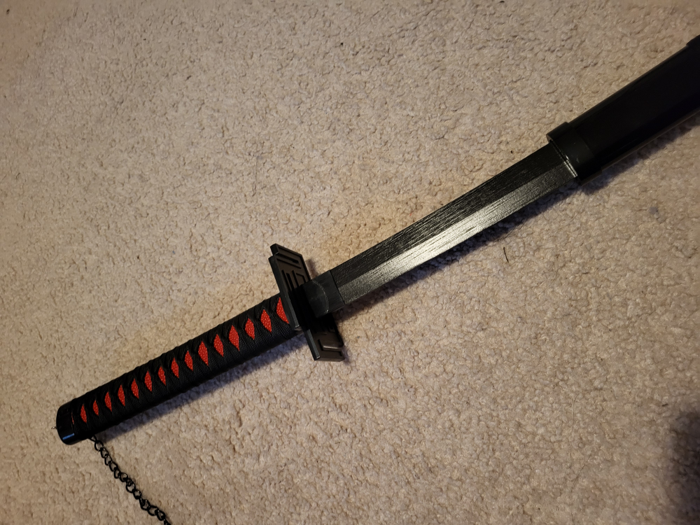 Bleach anime Ichigo Black Katana Cosplay Sword - photo 3