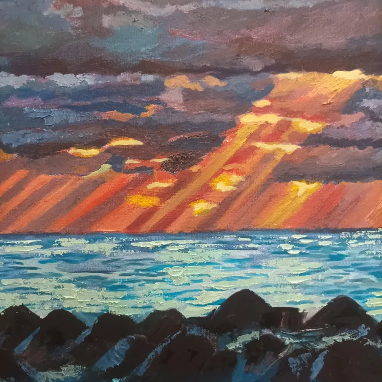 Original Ocean Sunset Painting image indicator(4)