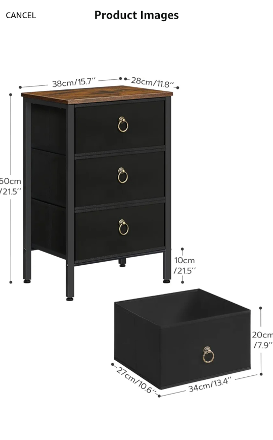 3 Drawer Nightstand/End Table - photo 3