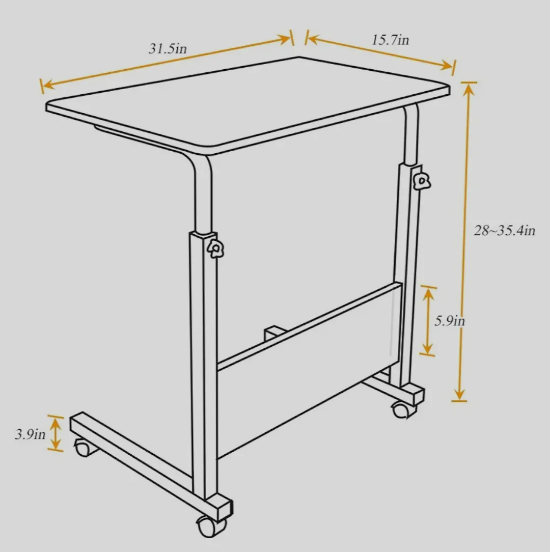 Movable and Adjustable Office Desk with Wheels image indicator(2)