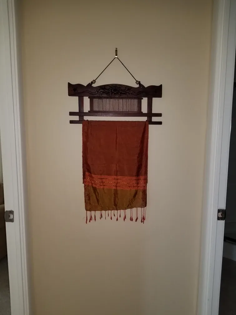 Wood Wall Hanging with Scarf thumbnail