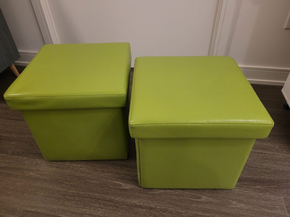 Small Folding Storage Ottoman Cube