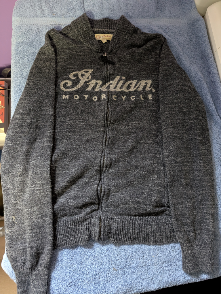 Indian Motorcycle Zip Up Sweater Men's Medium