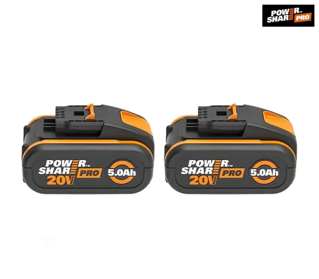 2X WORX 20V 5.0Ah Lithium Batteries & Dual Charger – WA3570 image indicator(2)