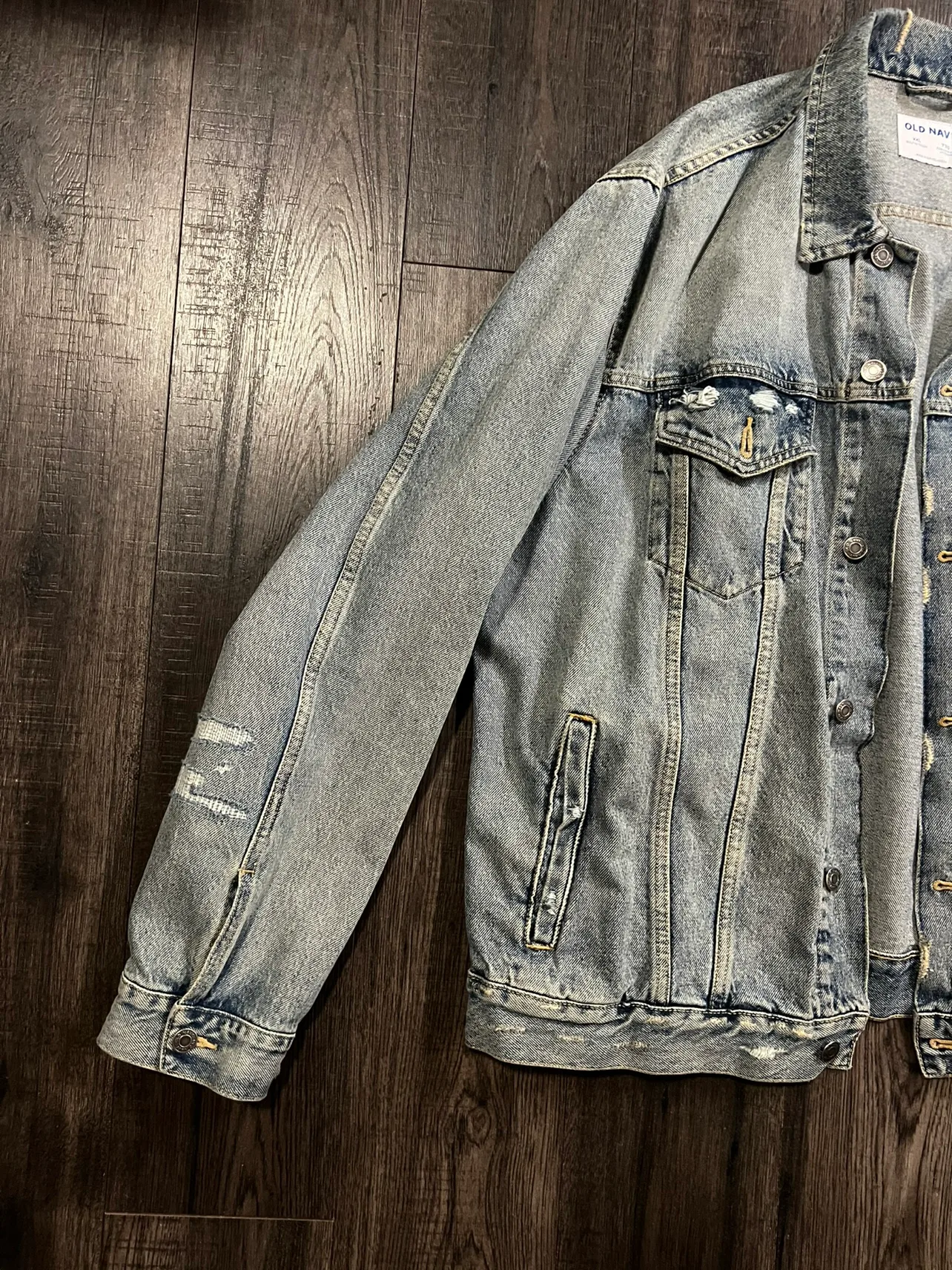 Distressed denim jacket - size XXL image indicator(2)