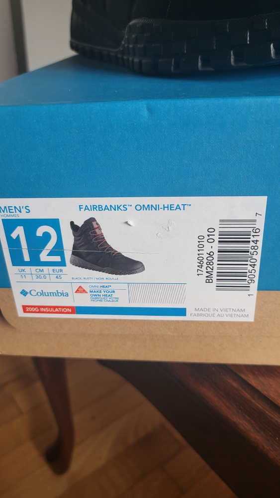 Columbia Fairbanks Omni-Heat Boots, Size 12