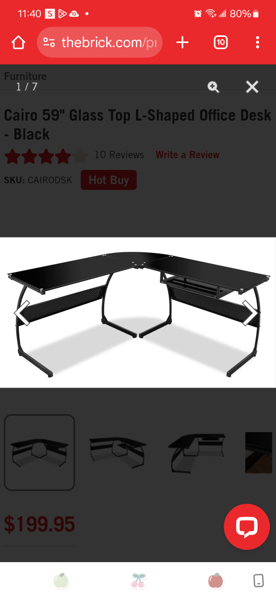 Cairo 59" L-Shaped Glass Top Desk - Black