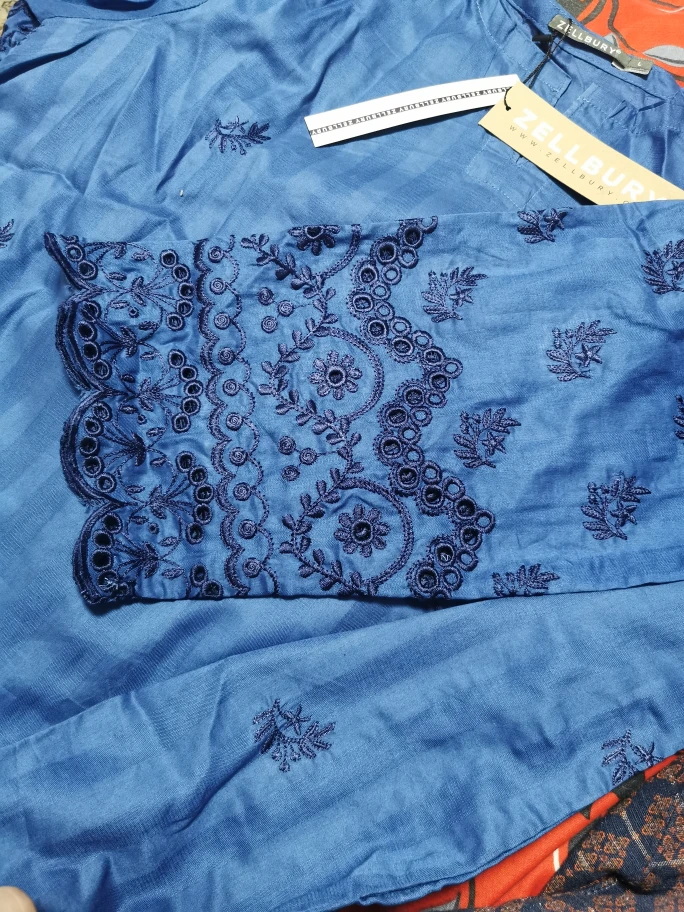 Zellbury Blue Embroidered Top - photo 3