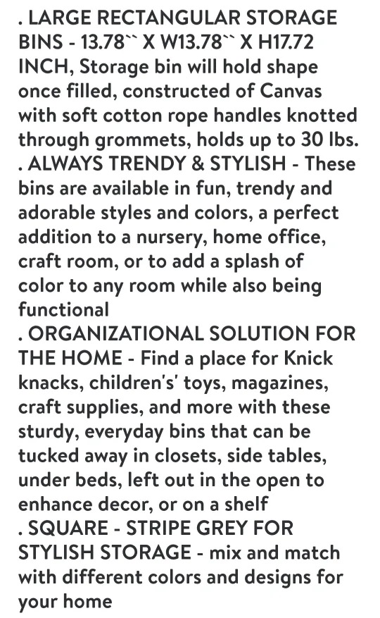 NEW WHITE & GREY LARGE STORAGE BIN image indicator(2)