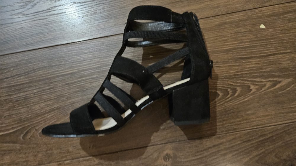 Nine West Black Suede Gladiator Heels - photo 2