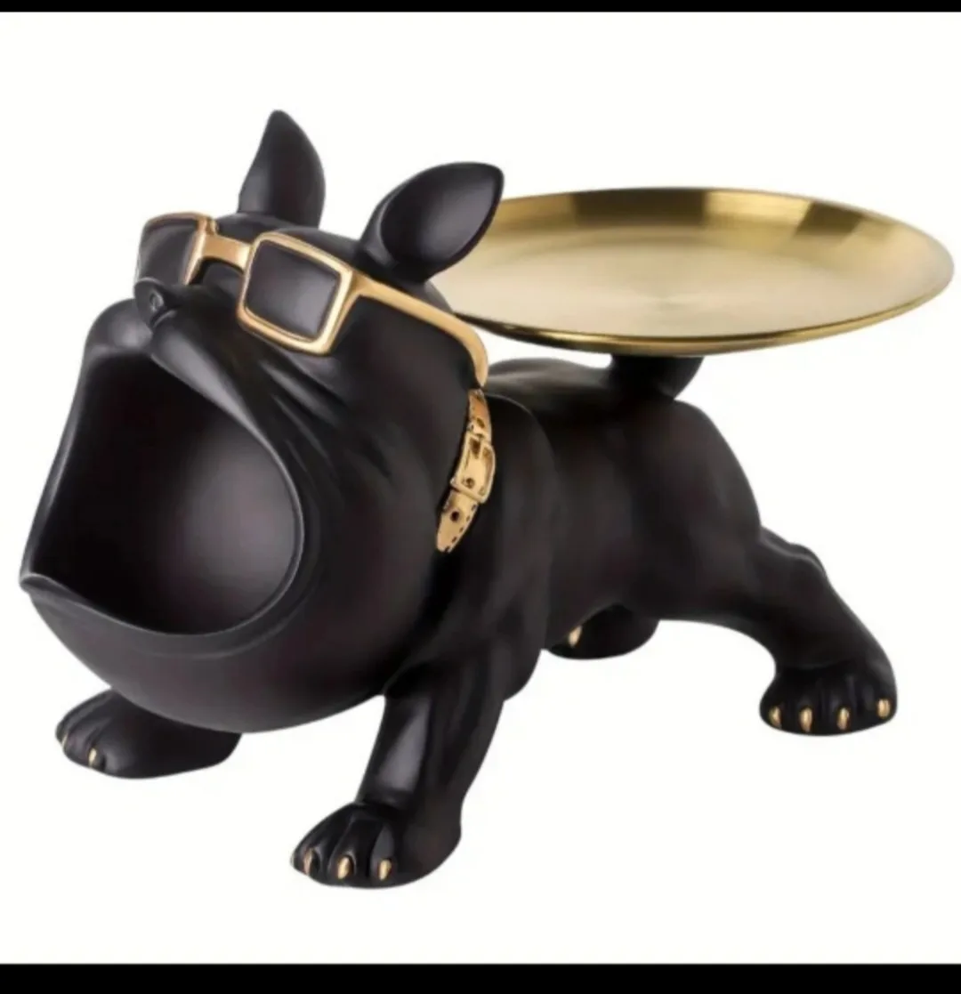 BNIB Black Bulldog  Decorative Tray image indicator(5)