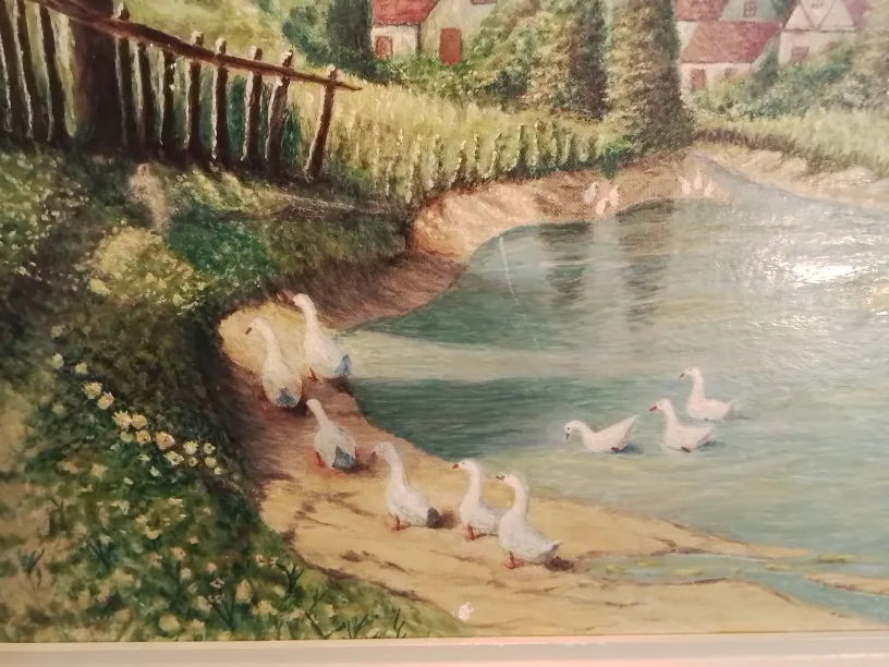 Original Vintage Art In Frame Signed Wc LaFlamme 1956💚 image indicator(3)