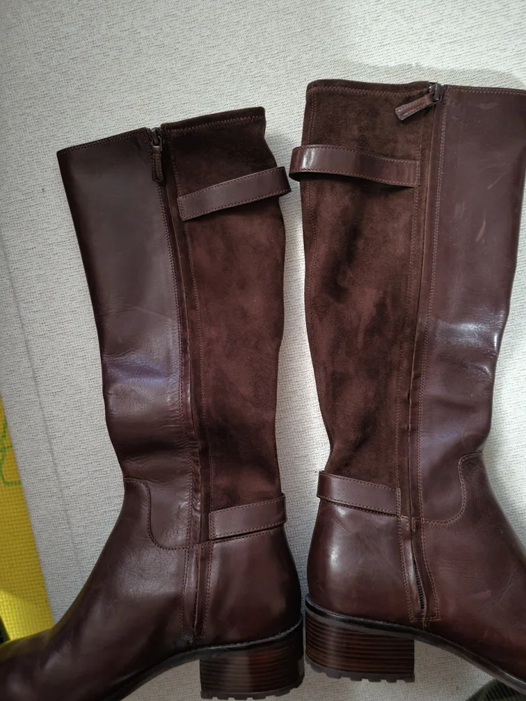 Cole Haan Brown Leather Knee High Boots image indicator(2)