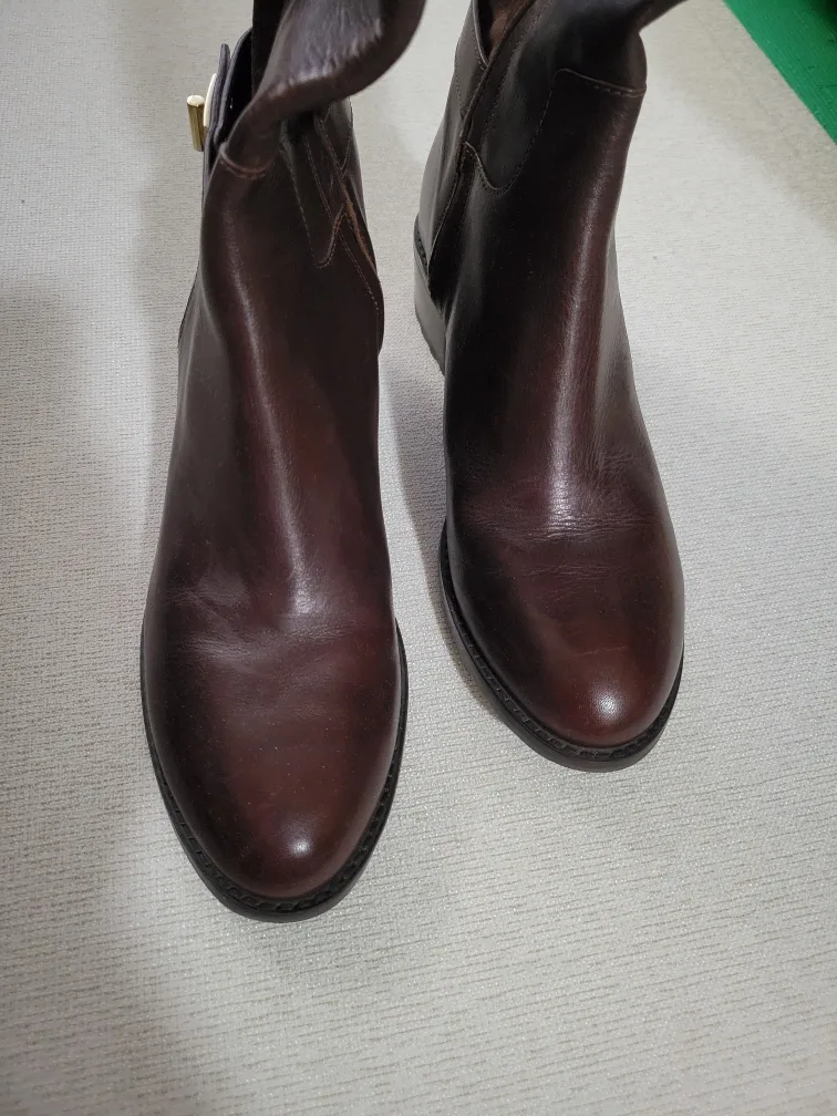 Cole Haan Brown Leather Knee High Boots image indicator(5)