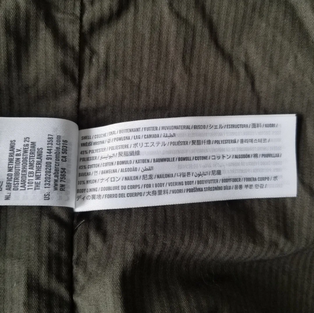 Abercrombie and Fitch Military Green Collar Jacket image indicator(4)