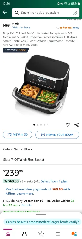 First Come, Brand New unopened Ninja Foodi Dual Zone Air Fryer image indicator(5)