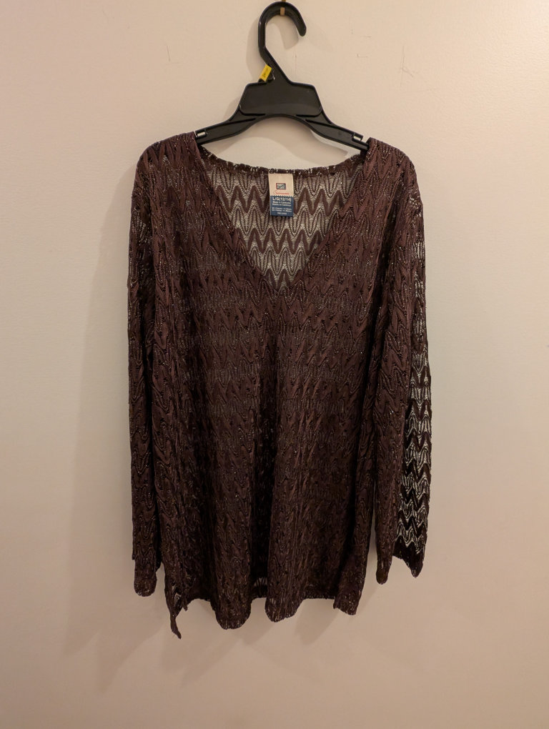 Brown Knit Glitter Sweater