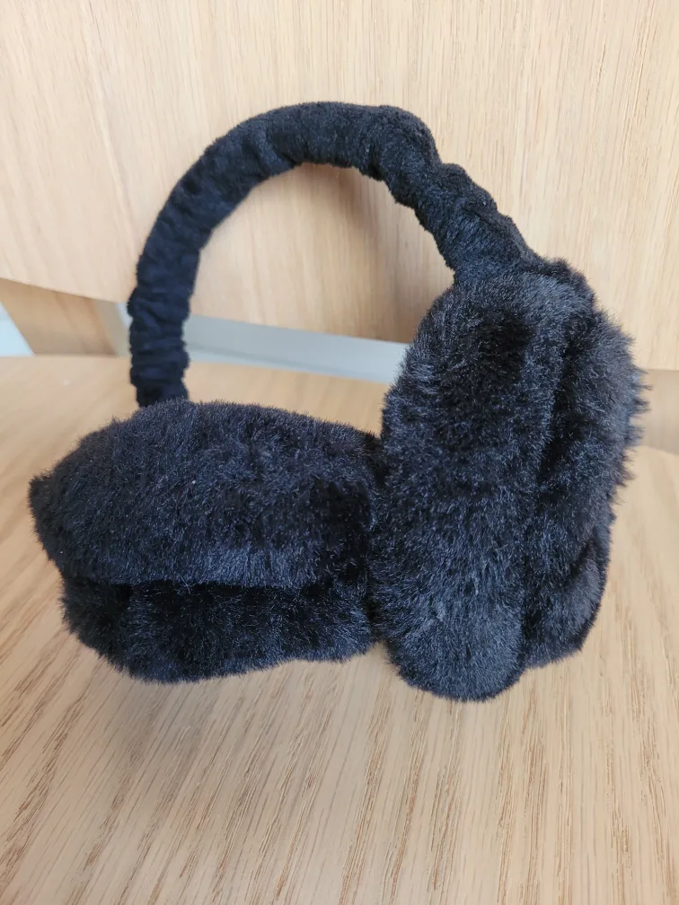 Black Furry Ear Warmers thumbnail