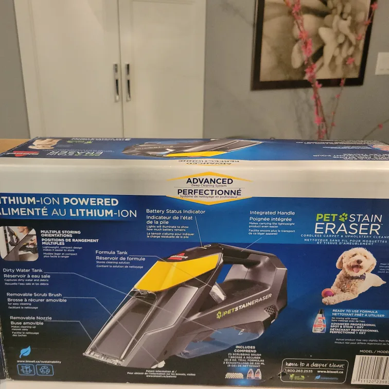 Bissell Pet Stain Eraser Cordless Portable Carpet Cleaner image indicator(2)