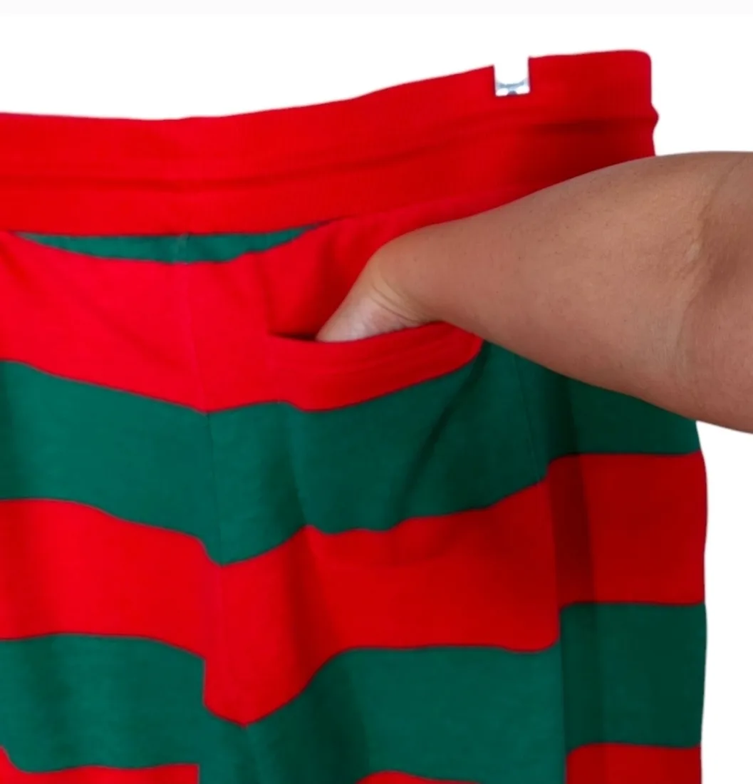 Red and Green Striped Santa Elf Joggers men's large image indicator(4)