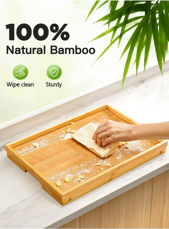 Bamboo Serving Tray Table image indicator(3)