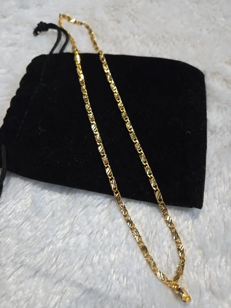 Stainless steel gold plated flat chain image indicator(2)