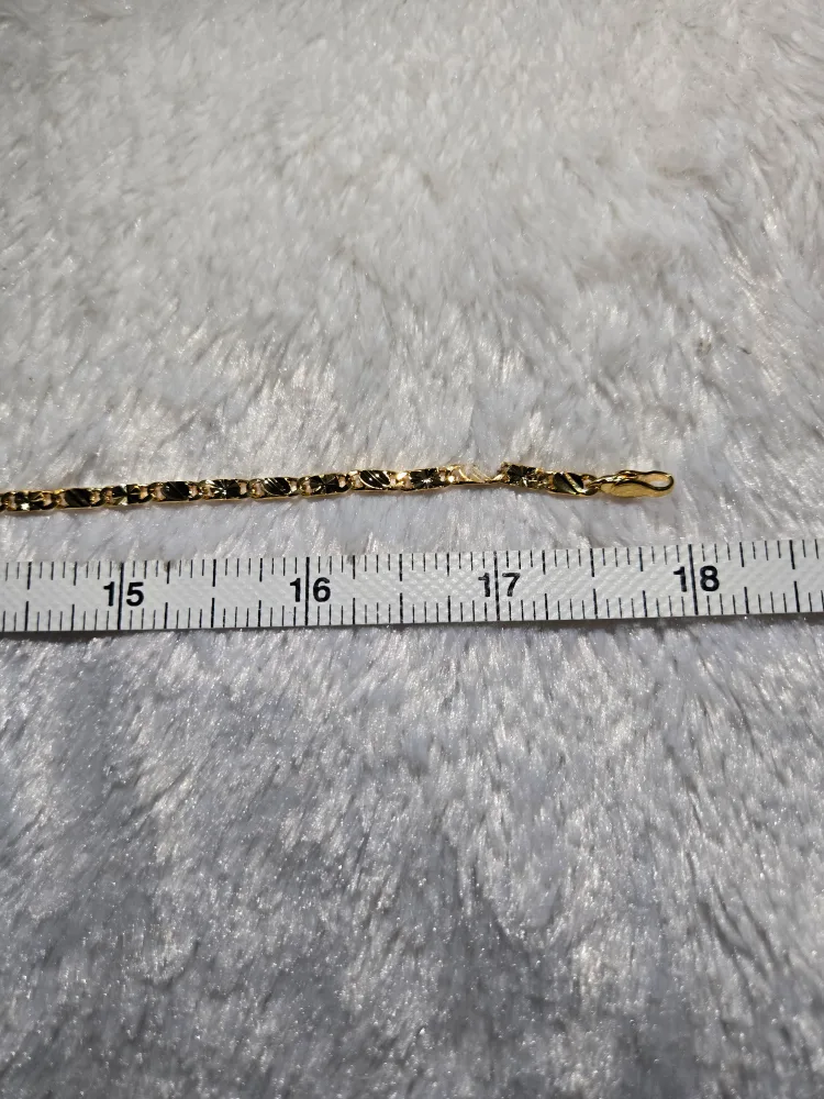 Stainless steel gold plated flat chain image indicator(4)