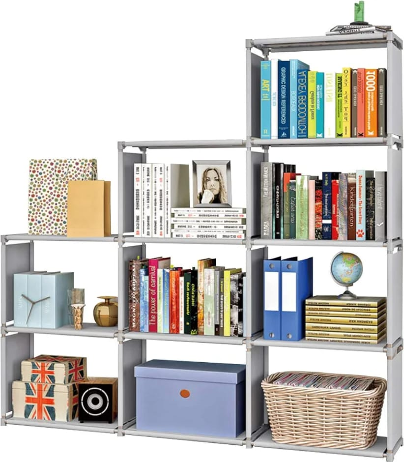 Grey Fabric Bookcase