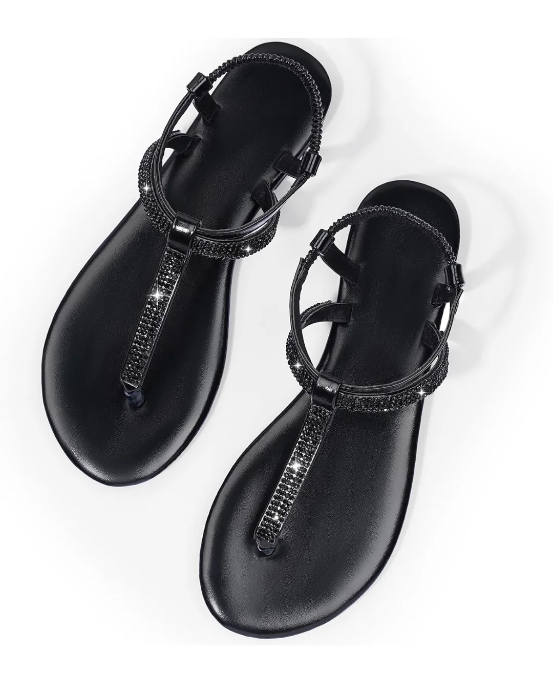 Harvest Land Women's Sparkly Gladiator T-Strap Sandals image indicator(5)