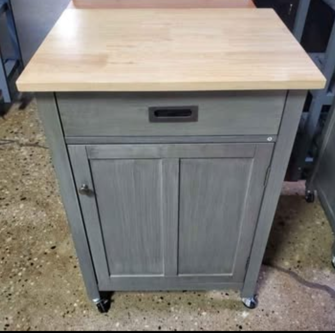 Kitchen Cart with Butcher Block Top