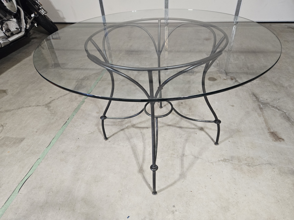 Glass and Metal Round Table