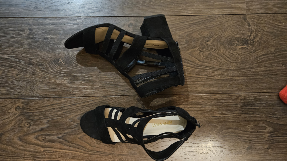 Nine West Black Suede Gladiator Heels - photo 3
