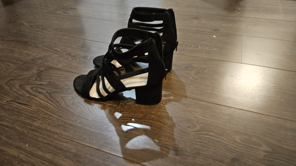 Nine West Black Suede Gladiator Heels - photo 4