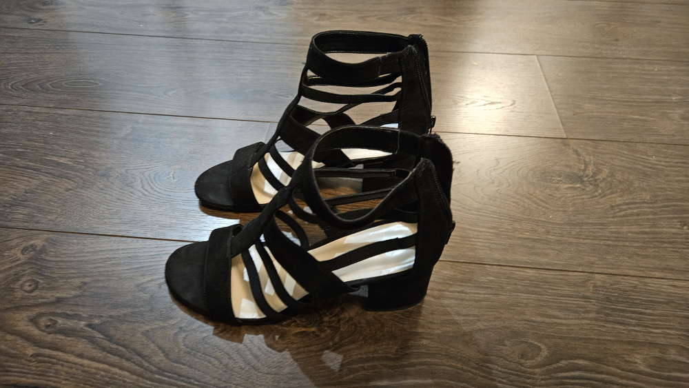 Nine West Black Suede Gladiator Heels - photo 5