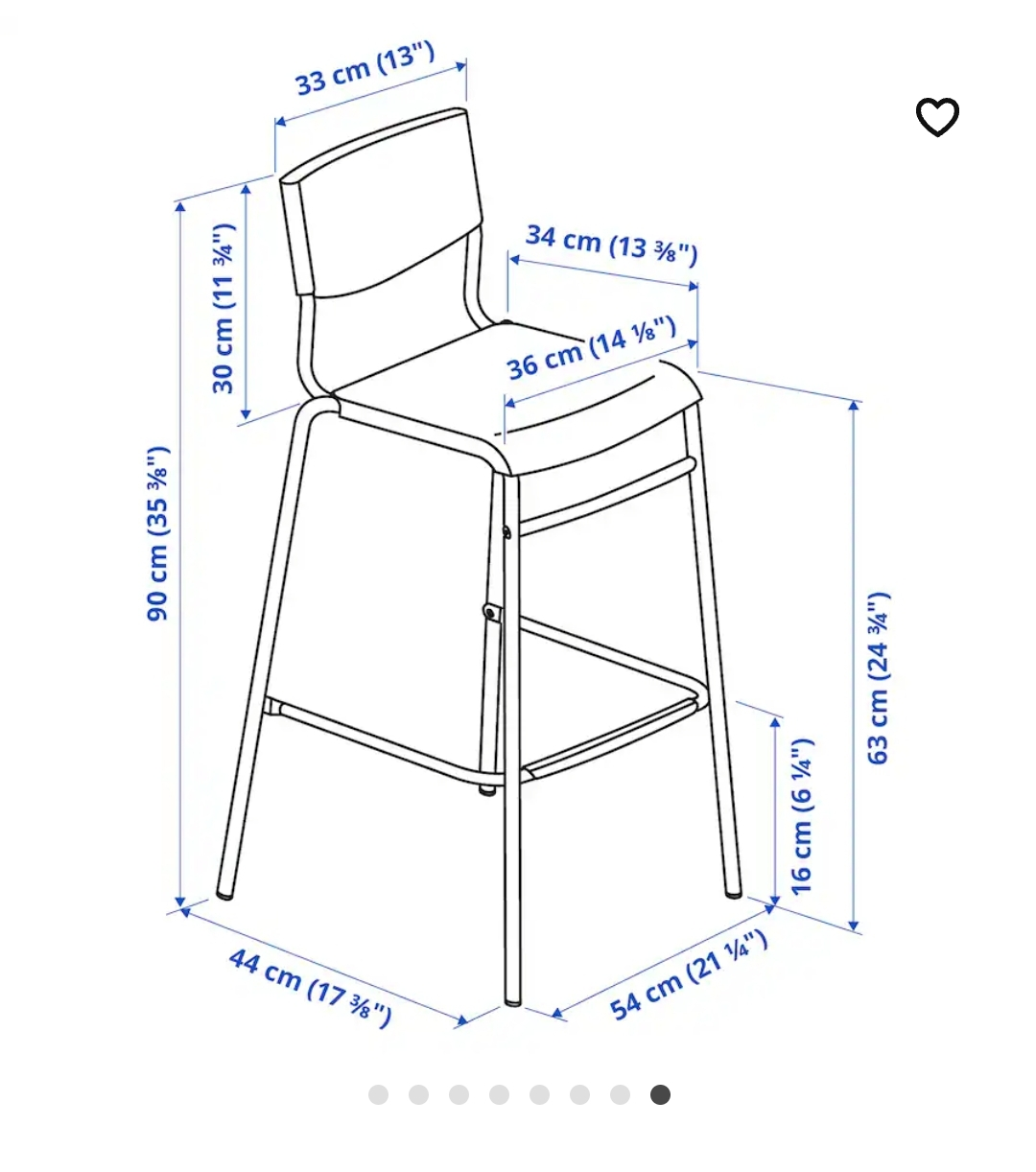 2 IKEA Black Bar Stool