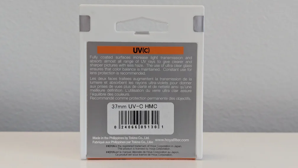 Hoya 37mm UV(C) HMC Filter image indicator(2)
