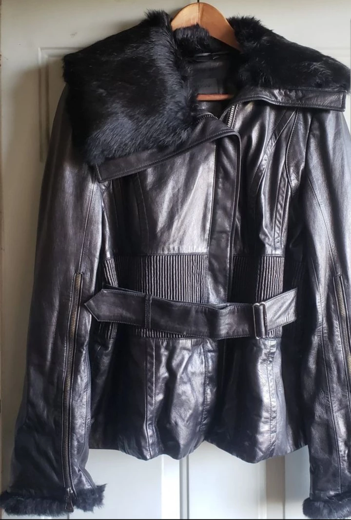 Rudsak leather jacket with fur collar