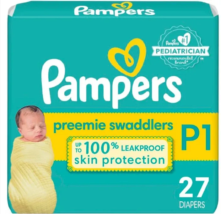Pampers Preemie Swaddlers Size P1 - 27 Diapers thumbnail