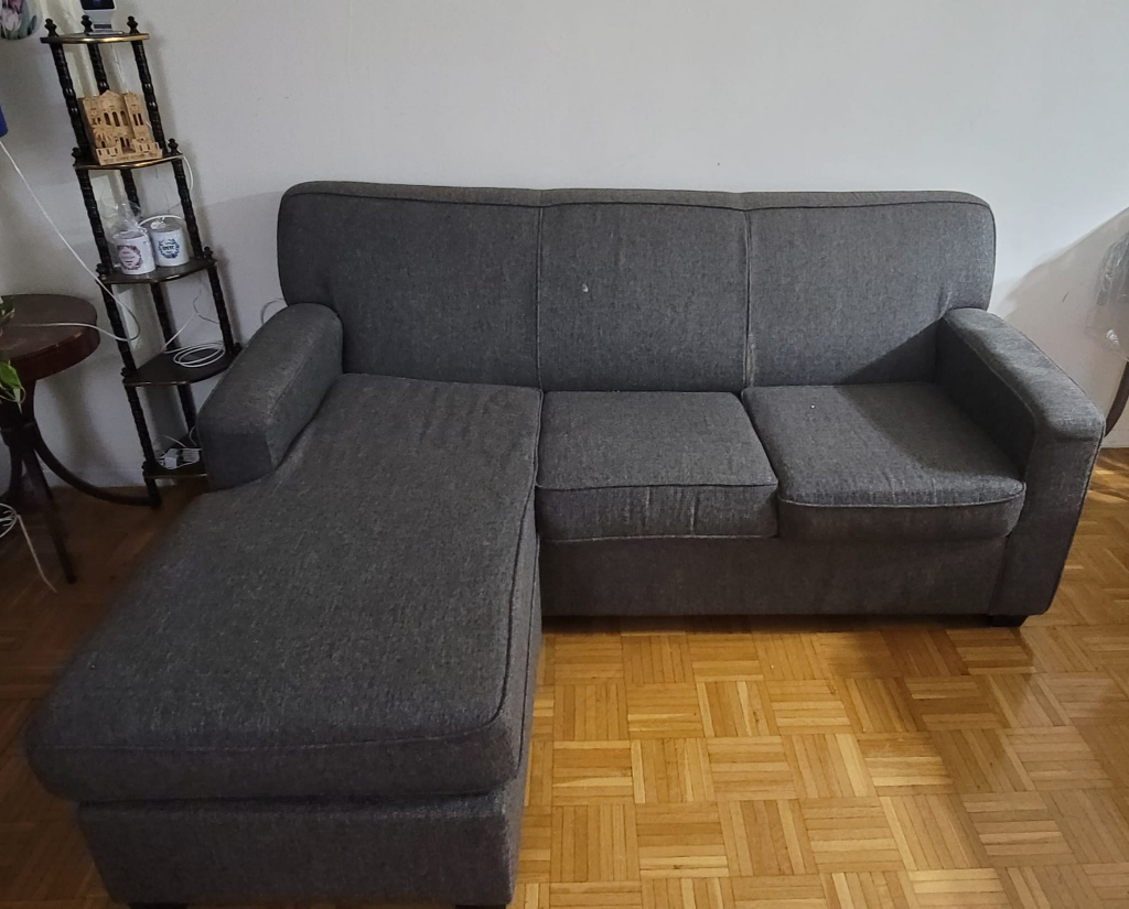 Grey Sectional Sofa with extended leg area - photo 4
