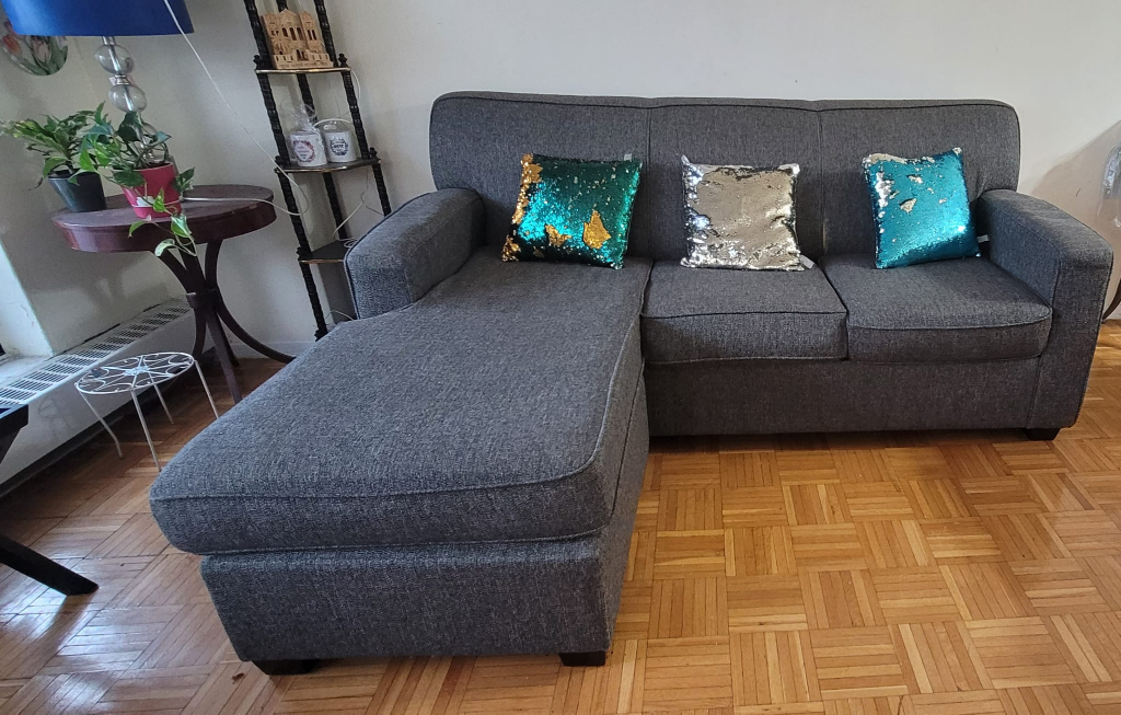 Grey Sectional Sofa with extended leg area - photo 5
