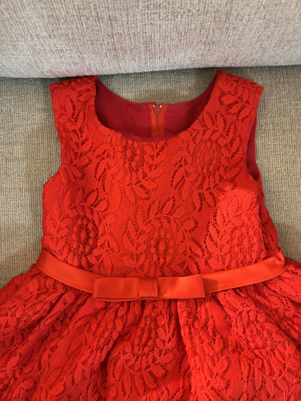 Toddler girl red lace dress - photo 2