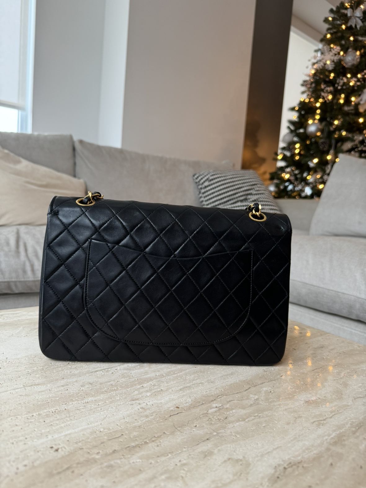 Chanel double classic flap bag in lambskin 24k gold hardware - photo 5