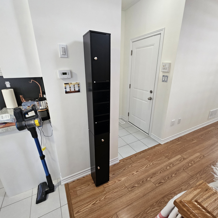 Tall Black Bathroom Storage Cabinet - photo 2