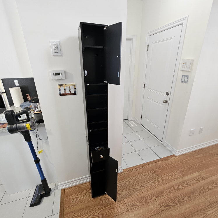 Tall Black Bathroom Storage Cabinet - photo 4