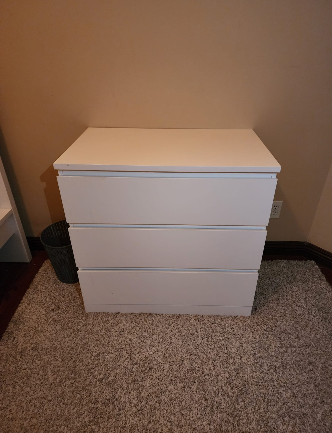 Ikea Malm White 3-Drawer Dresser