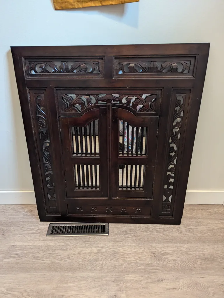 Intricately Carved Wooden Mirror thumbnail
