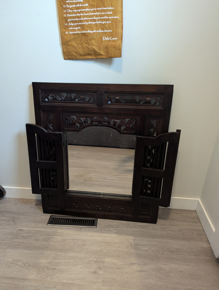 Intricately Carved Wooden Mirror - photo 2