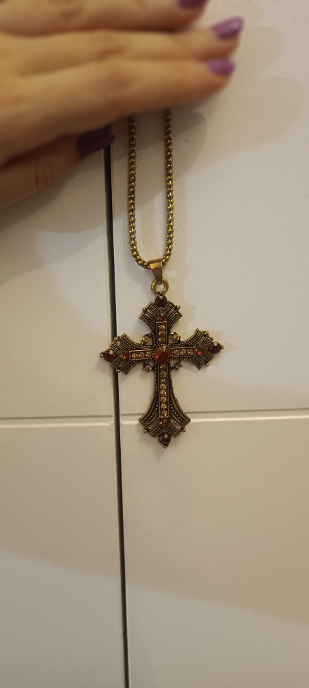 Cross Necklace The length of chain is about 70cm - photo 5